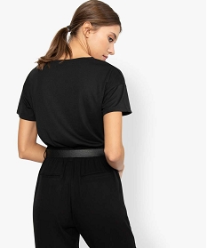 tee-shirt femme fluide a manches courtes avec imprime noir t-shirts manches courtes9553001_3
