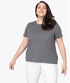 tee-shirt femme grande taille a manches courtes et col rond gris tee shirts tops et debardeurs9561001_1