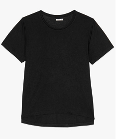 tee-shirt femme grande taille a manches courtes et col rond noir tee shirts tops et debardeurs9561101_4