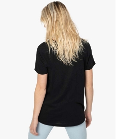 tee-shirt femme a manches courtes avec dos plus long noir9561701_3