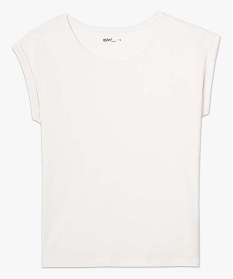 tee-shirt femme uni a manches courtes blanc9563201_4