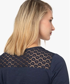 tee-shirt femme a manches 34 contenant du coton bio bleu9565401_2