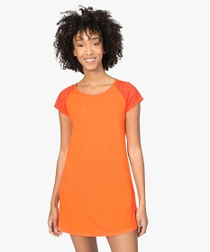 robe femme avec manches en dentelle contenant du coton bio orange robes9574501_1
