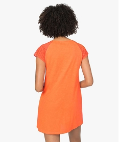 robe femme avec manches en dentelle contenant du coton bio orange9574501_3