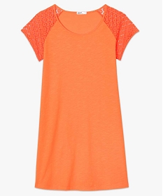robe femme avec manches en dentelle contenant du coton bio orange robes9574501_4