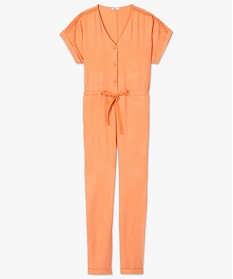 combinaison femme fluide a taille ajustable orange pantalons9575701_4