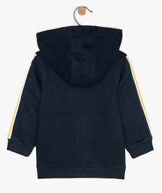 sweat garcon zippe en maille piquee - lulu castagnette bleu9577201_4