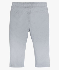 pantalon bebe garcon en coton avec taille elastiquee gris9578801_2