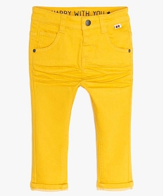 pantalon bebe garcon coton extensible jaune9579001_1
