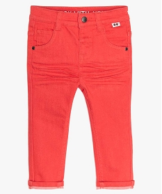 pantalon bebe garcon coton extensible rouge pantalons9579101_1