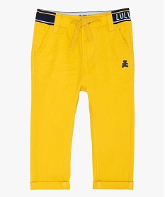 pantalon bebe garcon a taille elastiquee - lulu castagnette jaune pantalons9579601_1