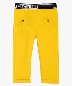 pantalon bebe garcon a taille elastiquee - lulu castagnette jaune pantalons9579601_2