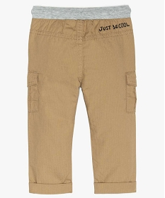 pantalon bebe garcon cargo en coton fin et taille elastique beige pantalons9579801_2