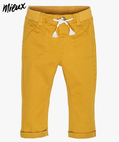 pantalon bebe garcon en coton bio strech jaune9579901_1