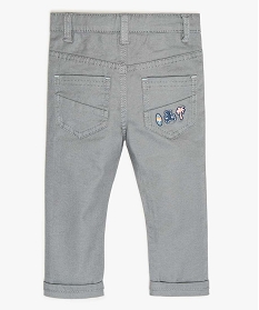 pantalon bebe garcon en coton stretch - lulu castagnette gris pantalons9580601_2