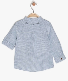 chemise bebe garcon rayee en coton-lin imprime9582501_2