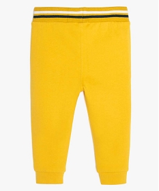 pantalon bebe garcon en coton bio avec taille fantaisie jaune9584201_2