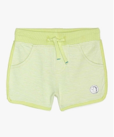 GEMO Short bébé garçon en jersey de coton rayé Jaune