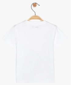 tee-shirt bebe garcon a manches courtes avec imprime estival blanc tee-shirts manches courtes9589001_2