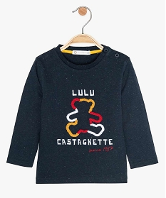 GEMO Tee-shirt bébé garçon chiné à motif bouclette - Lulu Castagnette Bleu
