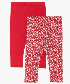 legging bebe fille long en coton bio (lot de 2) rouge9593201_2