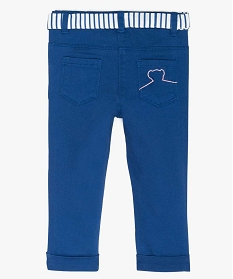 pantalon bebe fille avec ceinture a nouer - lulu castagnette bleu9596801_2