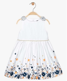 robe bebe fille bouffante et motif fleuri blanc9599901_1