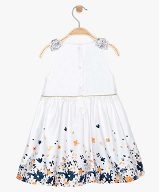 robe bebe fille bouffante et motif fleuri blanc9599901_2