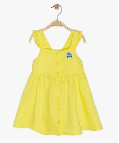 robe bebe fille a bretelles et boutons - lulu castagnette jaune robes9600201_1
