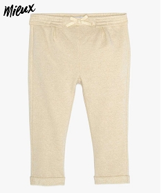 pantalon bebe fille confortable a paillettes avec coton bio beige leggings9601601_1