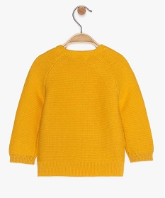 pull bebe fille a maille fantaisie et boutons pailletes jaune pulls9603401_2