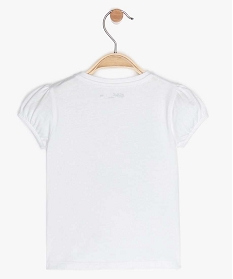 tee-shirt bebe fille a manches ballon et motifs en coton bio blanc tee-shirts manches courtes9603601_2