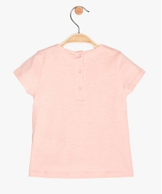 tee-shirt bebe fille manches courtes imprime 100 coton biologique rose tee-shirts manches courtes9604201_2