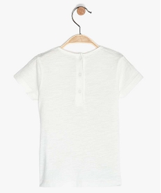 tee-shirt bebe fille manches courtes imprime 100 coton biologique blanc tee-shirts manches courtes9604301_3