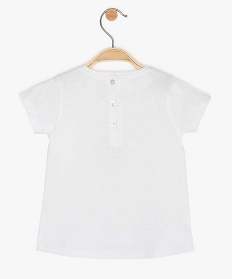 tee-shirt bebe fille imprime en coton biologique blanc9604601_2