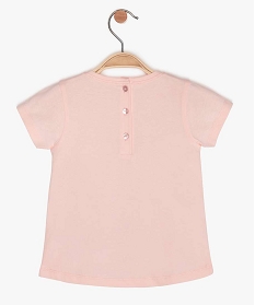 tee-shirt bebe fille imprime en coton biologique rose tee-shirts manches courtes9604701_2