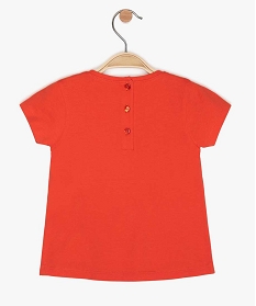 tee-shirt bebe fille imprime en coton biologique orange tee-shirts manches courtes9604801_2