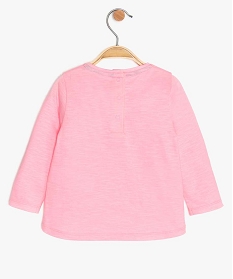 tee-shirt bebe fille avec inscription multicolore - lulu castagnette rose tee-shirts manches longues9605601_2