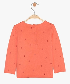 tee-shirt bebe fille manches longues imprime en coton bio orange tee-shirts manches longues9606301_2