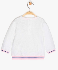 tee-shirt bebe fille facon sweat - lulu castagnette blanc tee-shirts manches longues9607101_2
