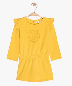 robe bebe fille en molleton doux avec coton biologique jaune robes9607501_1