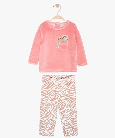 pyjama bebe fille en velours motif tigre rose9608701_1