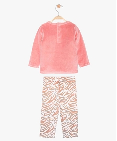pyjama bebe fille en velours motif tigre rose9608701_2