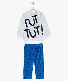 pyjama bebe garcon en velours avec motifs voitures bleu9608901_1