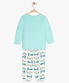 pyjama bebe garcon en coton bio imprime tropical bleu9609801_2