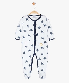 pyjama bebe garcon en velours motif etoiles blanc9609901_1