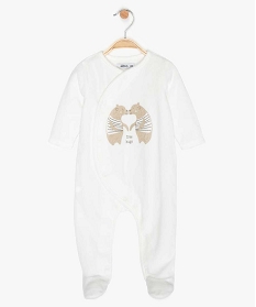 pyjama bebe avec motif ours ouverture sur lavant blanc9610401_1