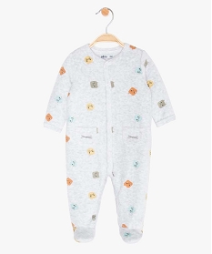 pyjama bebe en velours motif chats gris9610501_1