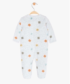 pyjama bebe en velours motif chats gris pyjamas velours9610501_2