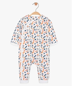 pyjama bebe fille sans pieds imprime fleuri et volants blanc pyjamas ouverture devant9610801_1
